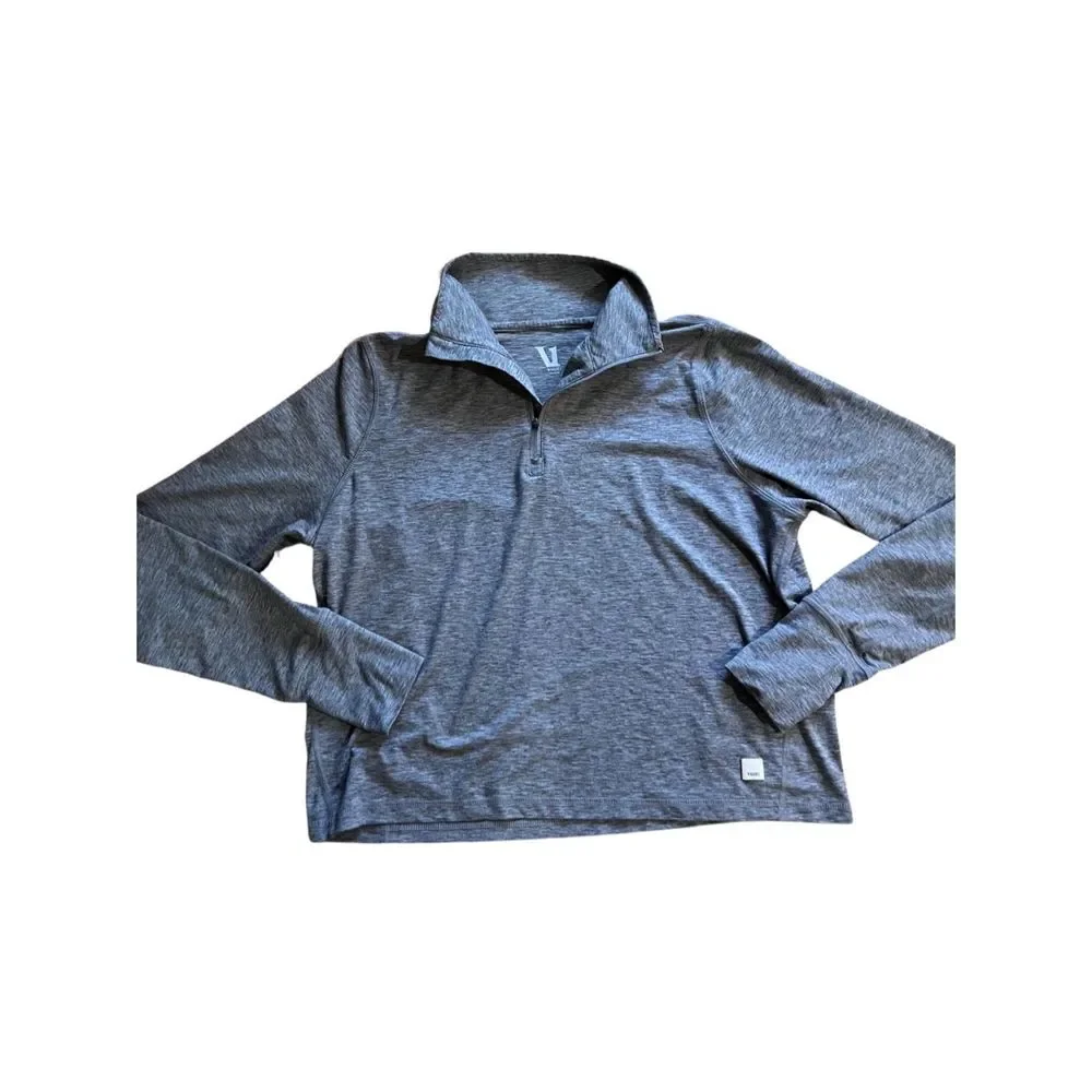 Vuori Light Gray Long Sleeve Crop Top - Picture 3 of 6